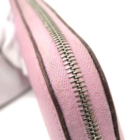 HERMES remix combine duo Long Wallet Epsom Mauve Sylvestre x Lime pink/yellow - Picture 14 of 16